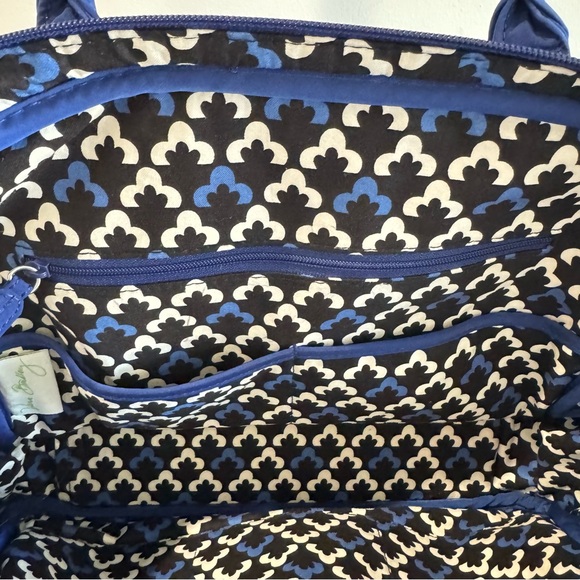 Vera Bradley Brilliant Blue Quilted Turnlock Satchel Bag - Picture 8 of 9